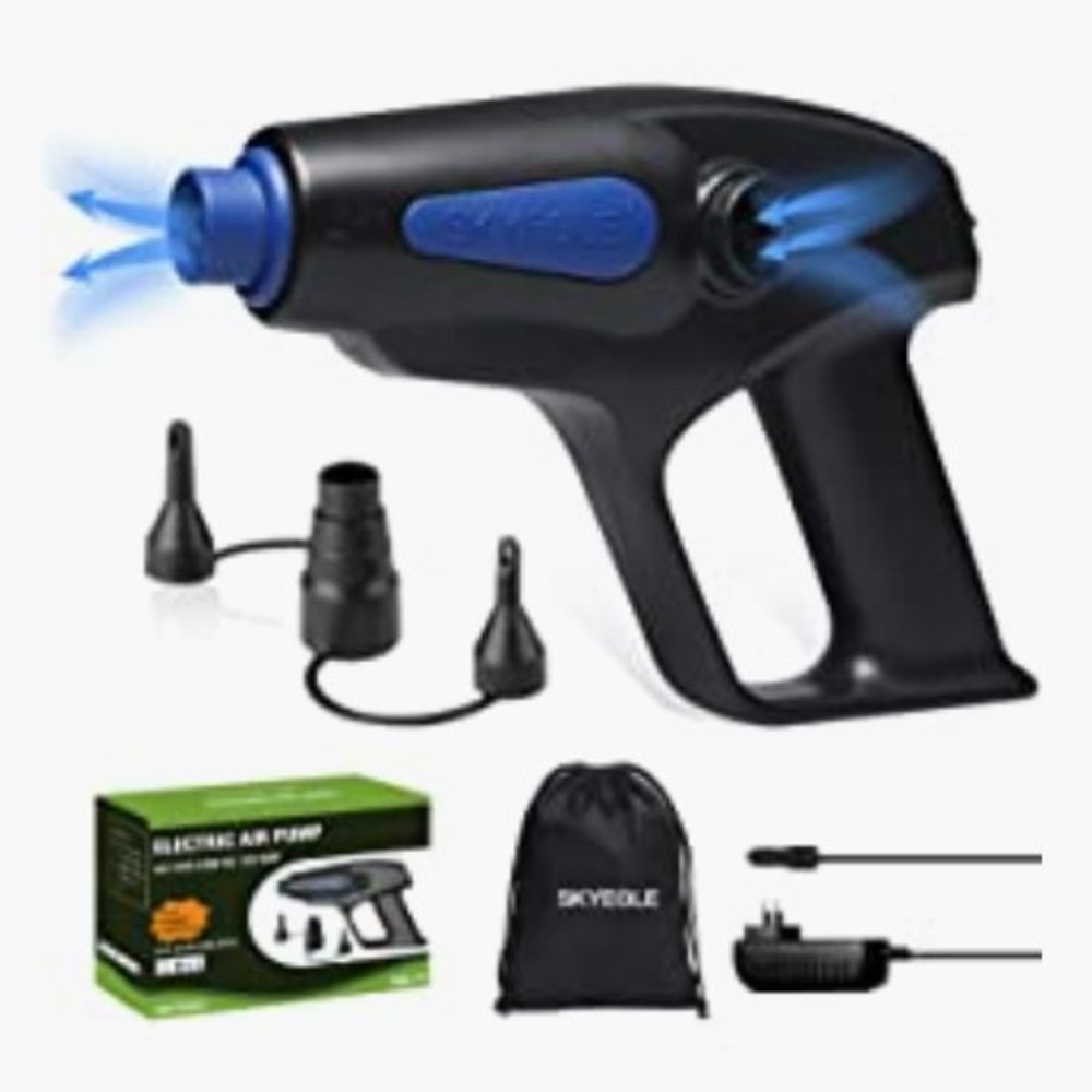 Quick-Fill Electric Air Pump - 2-Way Inflator/Deflator - Compact/ Lightweight